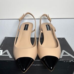 Aqua Tan and Black Heels with Elegant Design
